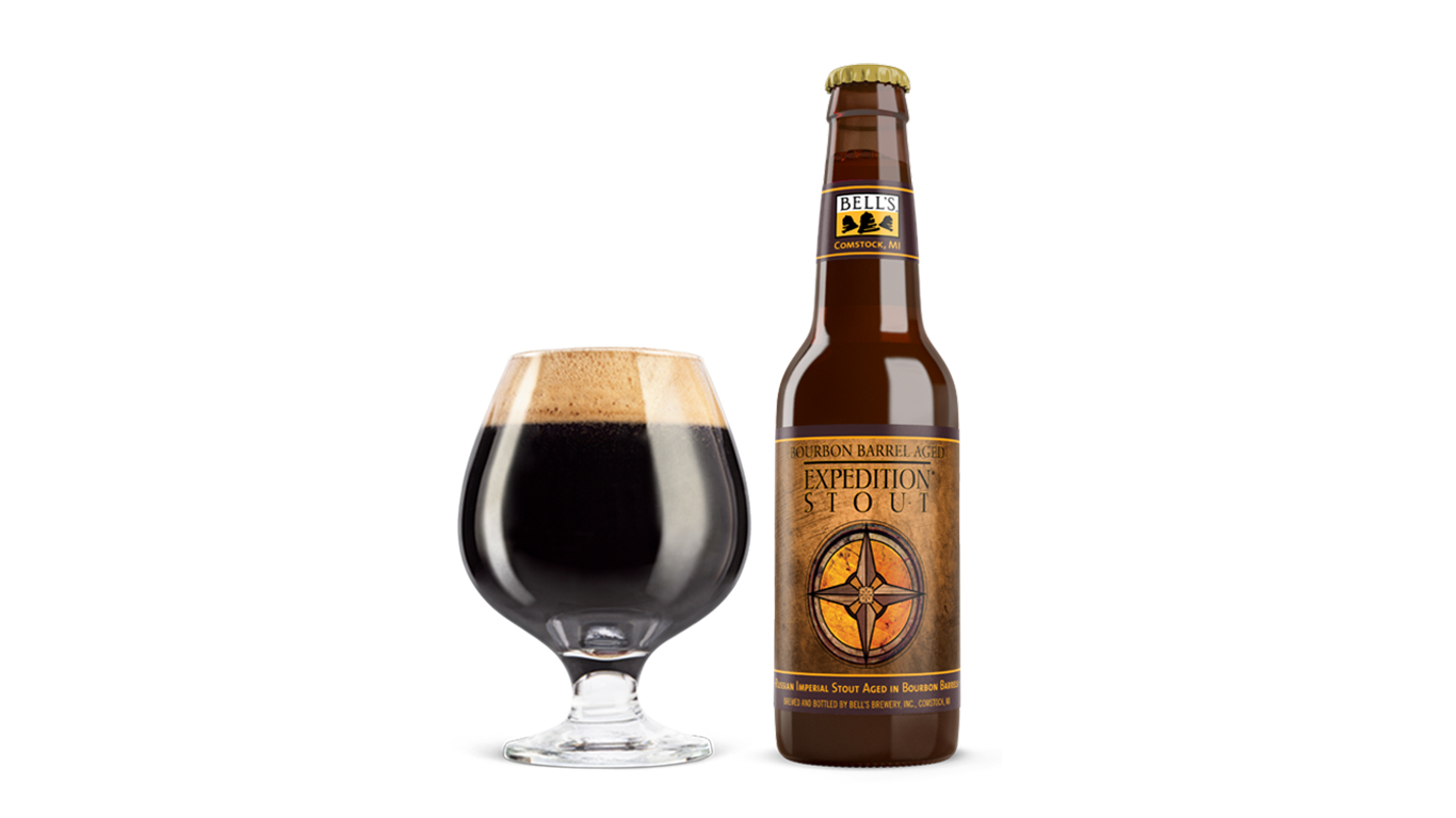 Expedition Stout Bourbon Barrel Aged hat ein beeindruckendes Design mit einzigartigen Bildern - Expedition Stout - Bourbon Barrel-Aged: Giant Footprints