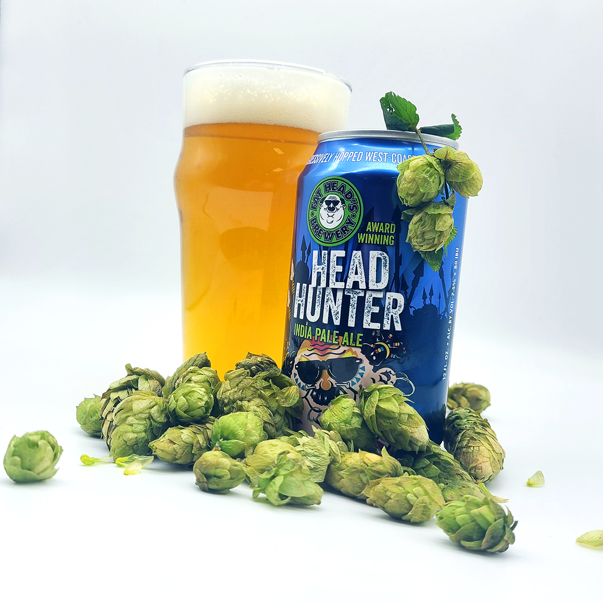 A glass of Head Hunter IPA beer with a clear golden color shows off the unique flavor of the beer. 2 - Head Hunter IPA: Learn About This Special American IPA Beer