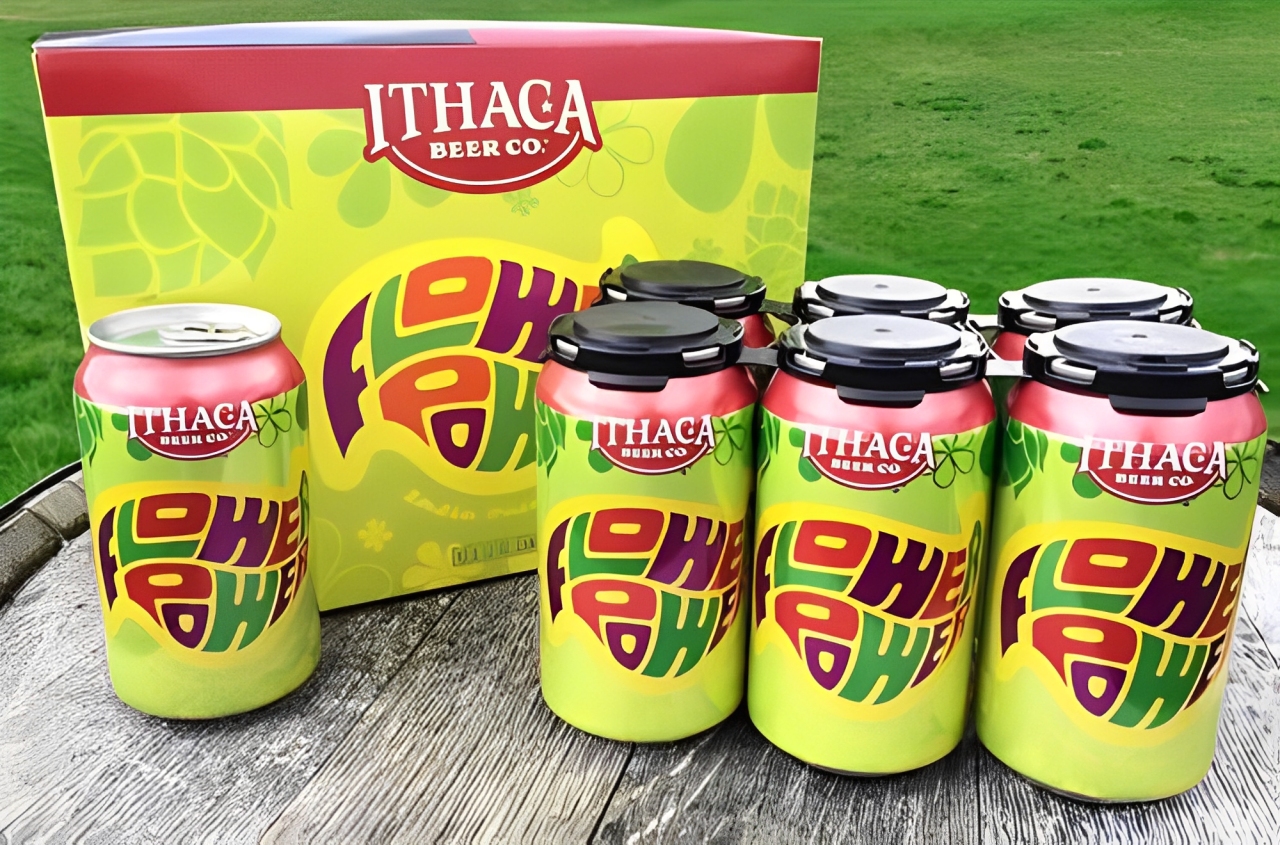 Can canh lon bia Flower Power IPA mau mat ong - Flower Power: Sự Nở Hoa Từng Ngụm Bia
