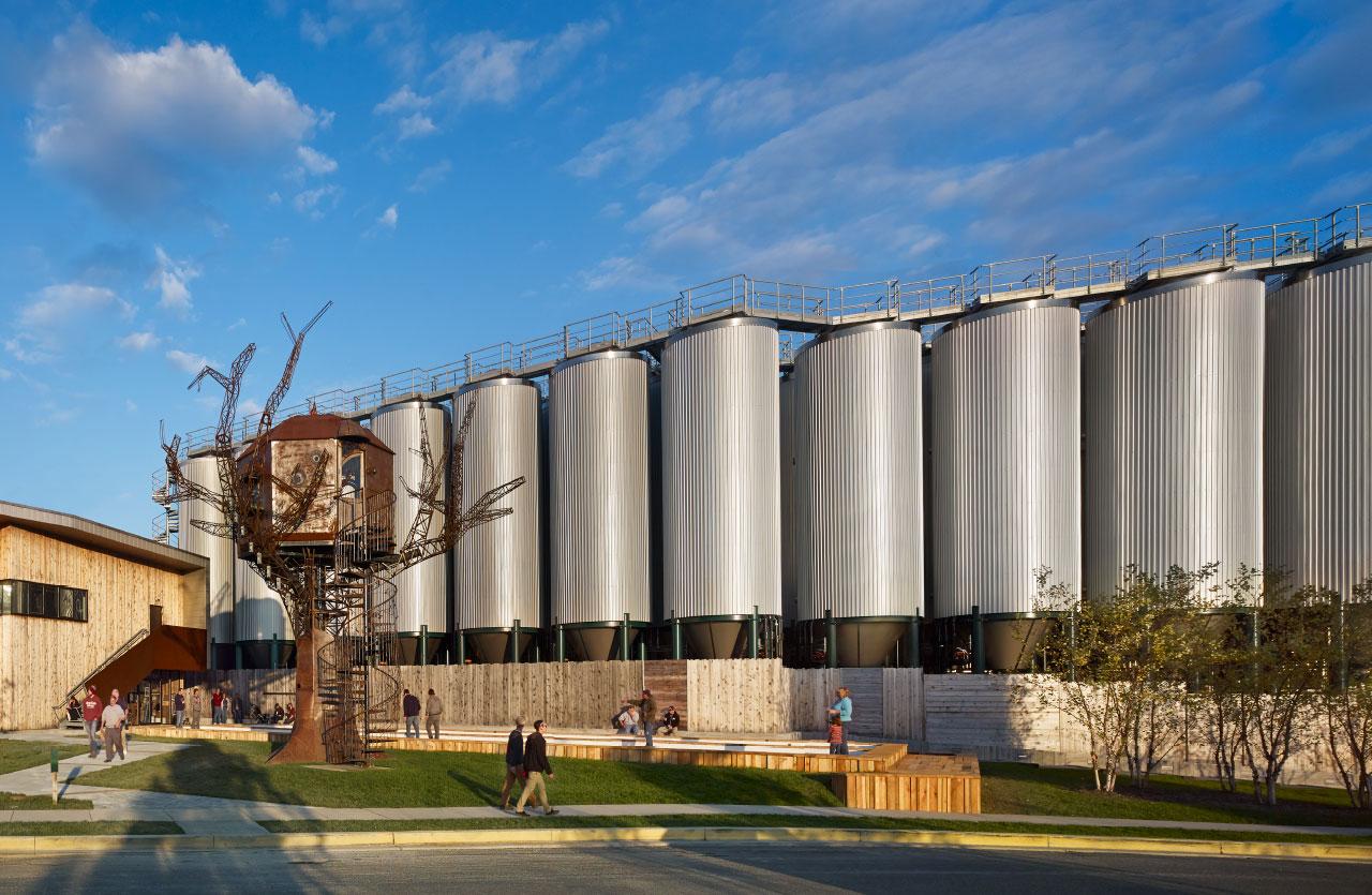 Dogfish Head Brewery Exterior Image with Modern Design and Surrounding Green Space - World Wide Stout: A Powerful Stout Icon