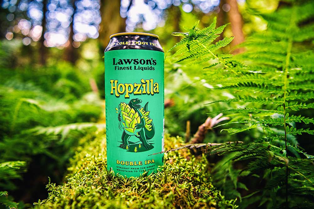 Hopzilla beer can image with outstanding design from Lawson's Finest Liquids