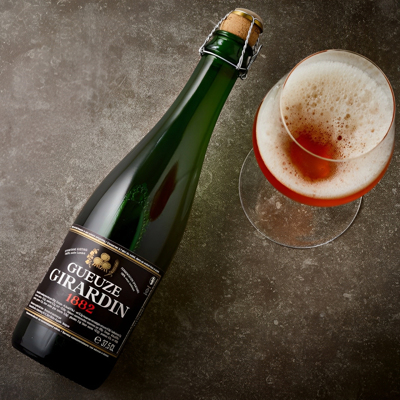 Girardin Gueuze 1882: Ancient Western European Beer Icon Gueuze glass filled with natural powder reflects warm light - Girardin Gueuze 1882: Icon of Ancient Western European Beer