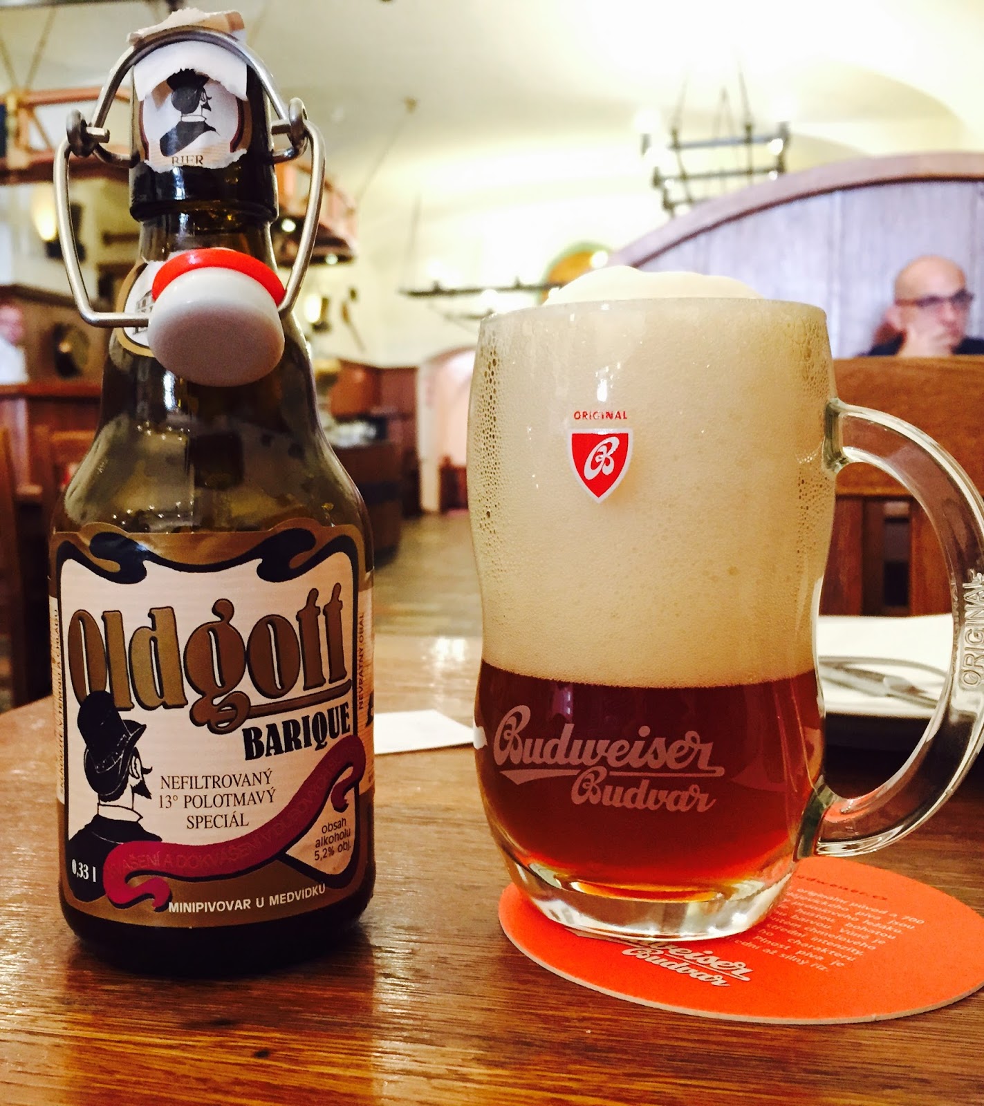 Oldgott beer glass with beautiful amber color shows the sophistication in enjoying Czech Amber Lager - Oldgott: Characteristic of Czech Beer Style