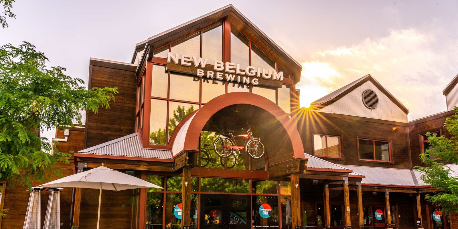New Belgium Brewing Company in Asheville NC with modern architecture and open space - 1554: One Beer, Thousands of Emotions