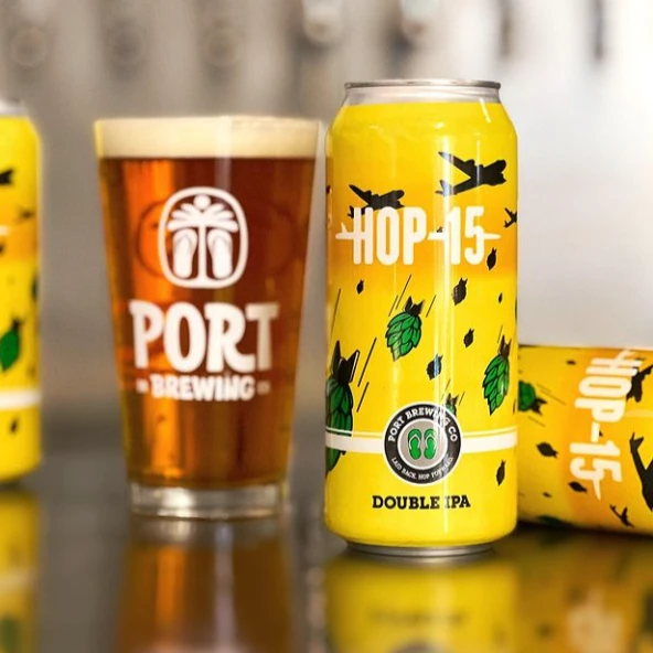 Port Brewing Hop 15 poured - HOP 15: A Fateful Encounter In An Amber Beer