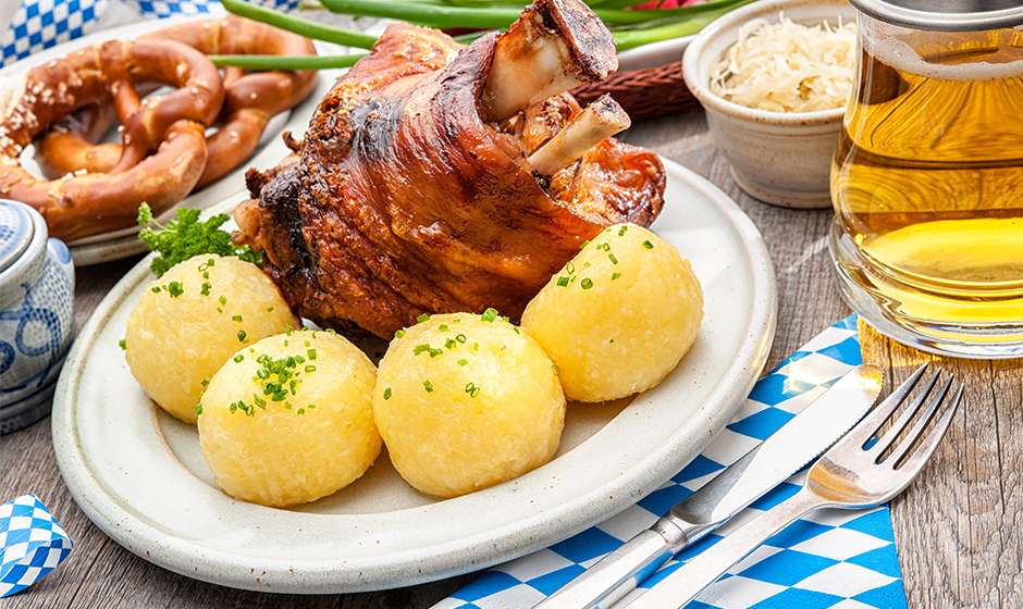 Schweinshaxe – roast pork belly with rum goes very well with this beer - Turntable Pils: Golden Sunshine for the Soul to Enjoy