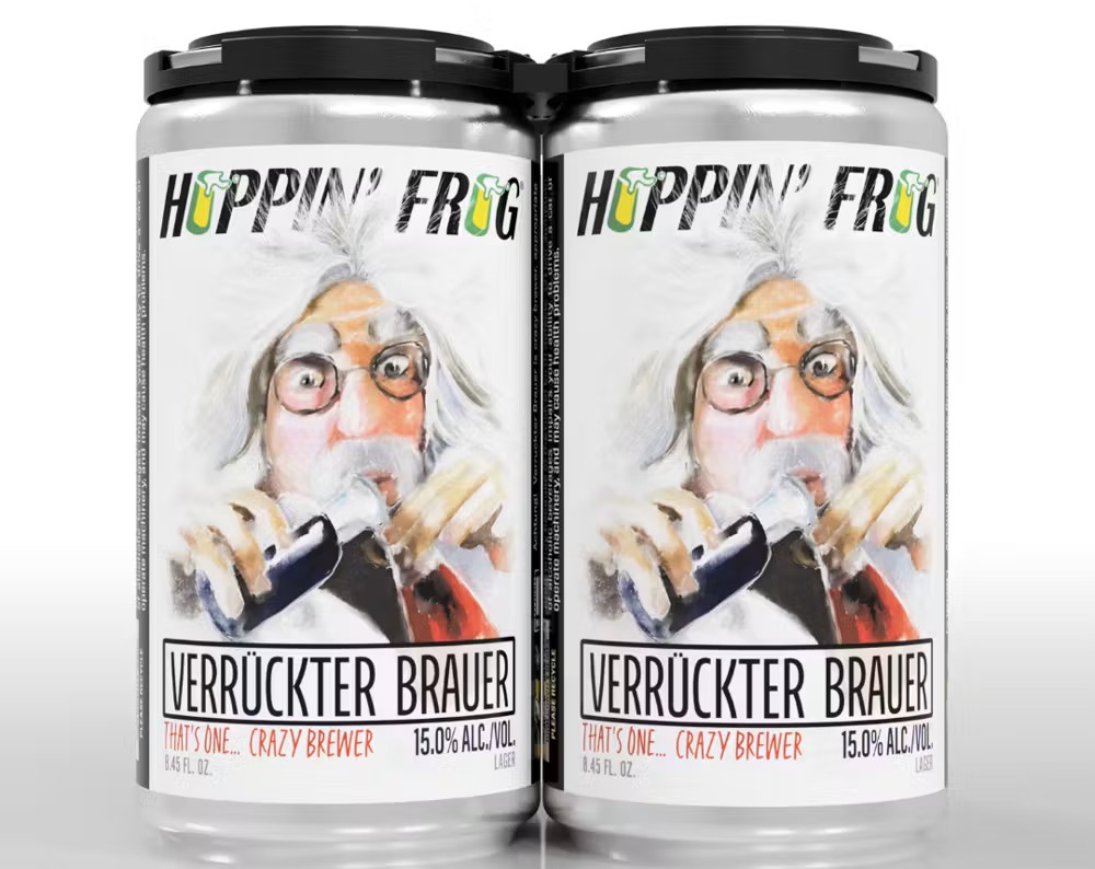 Verrückter Brauer: 'Crazy' Masterpiece Awakens All Senses Verruckter Brauer has a unique design with the image of a white-haired man in the middle - Verrückter Brauer: A 'Crazy' Masterpiece That Awakens All Senses
