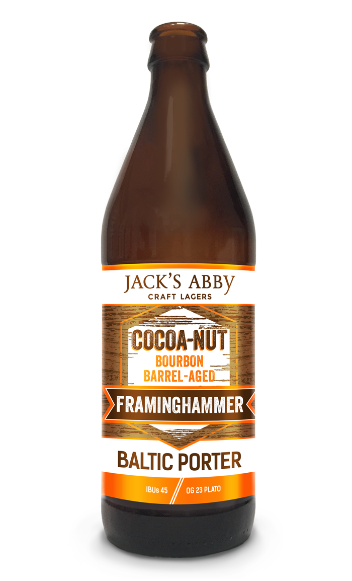 Framinghammer - Cocoa-Nut: The Seductive Black Masterpiece Barrel Aged Framinghammer Cocoa Nut has a unique and impressive beer can design - Framinghammer - Cocoa-Nut: The Alluring Black Masterpiece