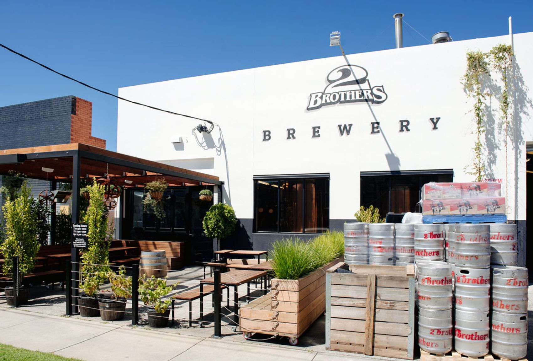 Outside the unique modern Two Brothers Brewing Company - Cane & Ebel: Conquering the World From a Brotherhood