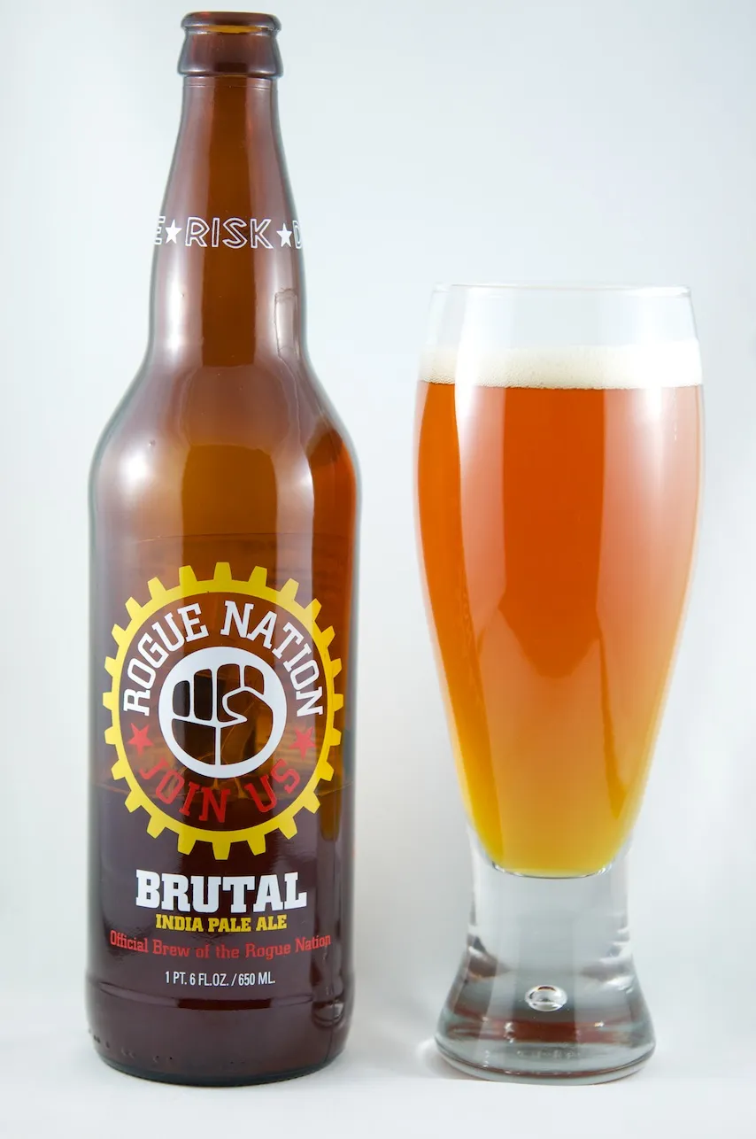 The beer has a warm amber color in it like a drop of Oregon through a glass - Brutal: The Naked and Alluring Attraction