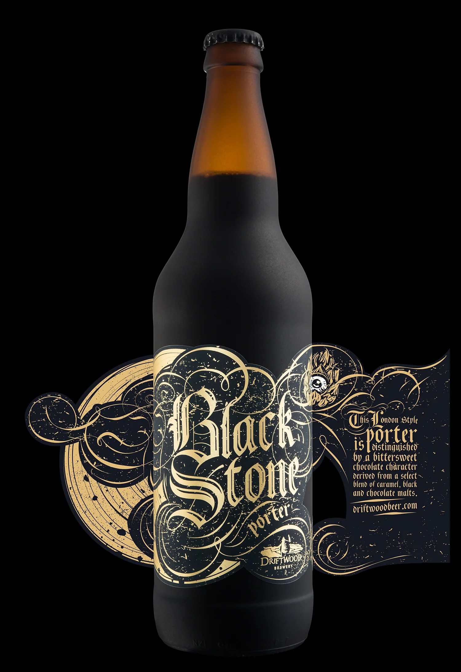 Blackstone Porter hat ein attraktives und äußerst geheimnisvolles Bierflaschendesign - Blackstone Porter: Der ganze Himmel unter dem Glas