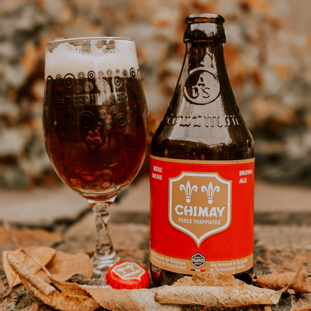 Rouge (Red): Red Soul From The Ancient Monastery Chimay Rouge shines with a warm reddish brown color like the sunset in the church - Rouge (Red): Red Soul From The Ancient Monastery