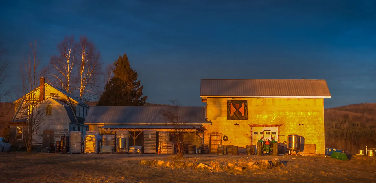 The Hill Farmstead Brewery factory scene, even in the darkness of night, still stands out - Anna: The Rise of Specialty Season