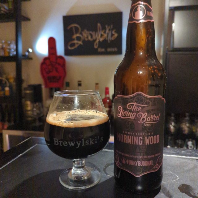 Morning Wood has a very unique classic brown beer can design - Morning Wood: Sweet Dawn Brewed in Wooden Barrels