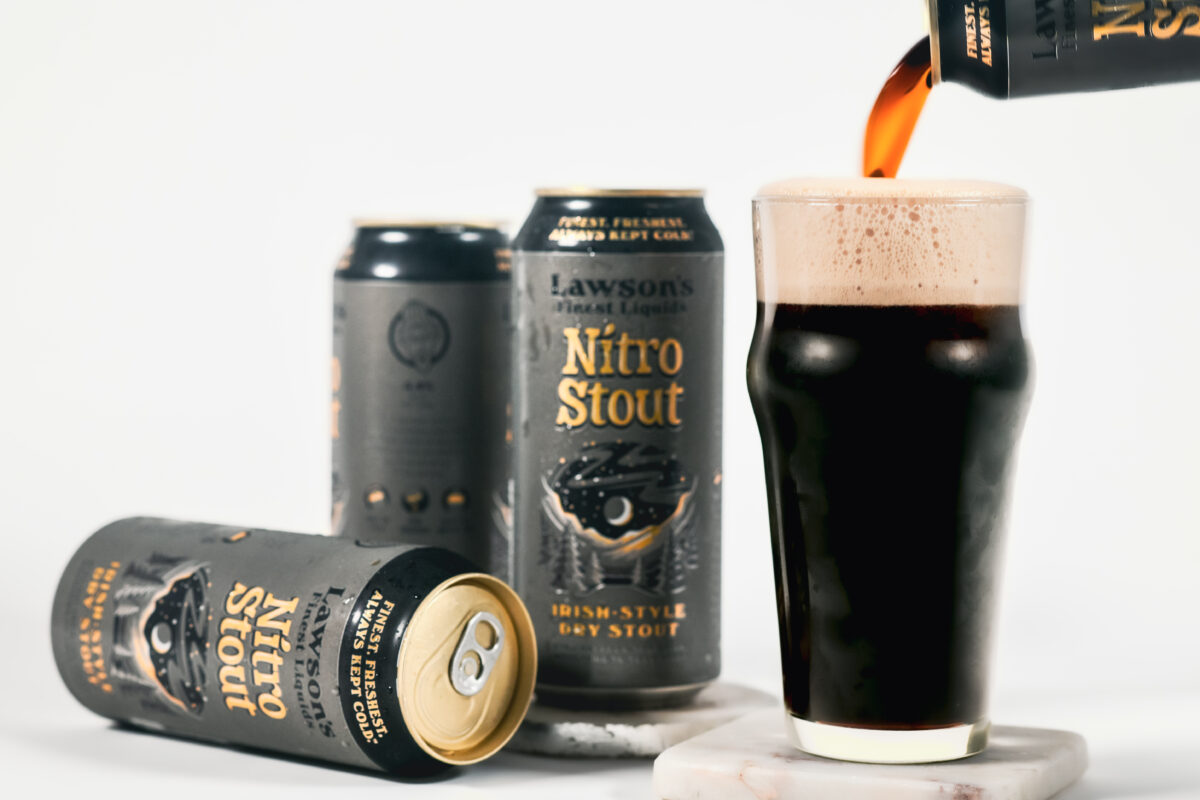 Nitro Stout has a unique beer can design combined with a luxurious copper gold color - Nitro Stout: Seductive Dark Night In Every Drop Of Vermont Beer