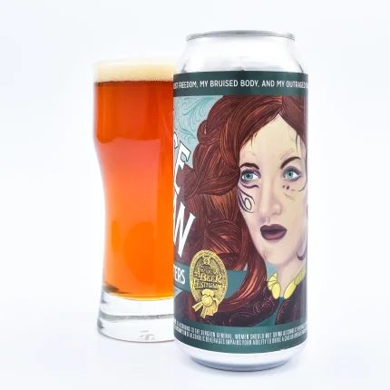 Outraged Daughters gestaltete eine Bierdose mit dem Bild einer neuen Frau - Outraged Daughters: Red Love Song in the Heart Craft Beer