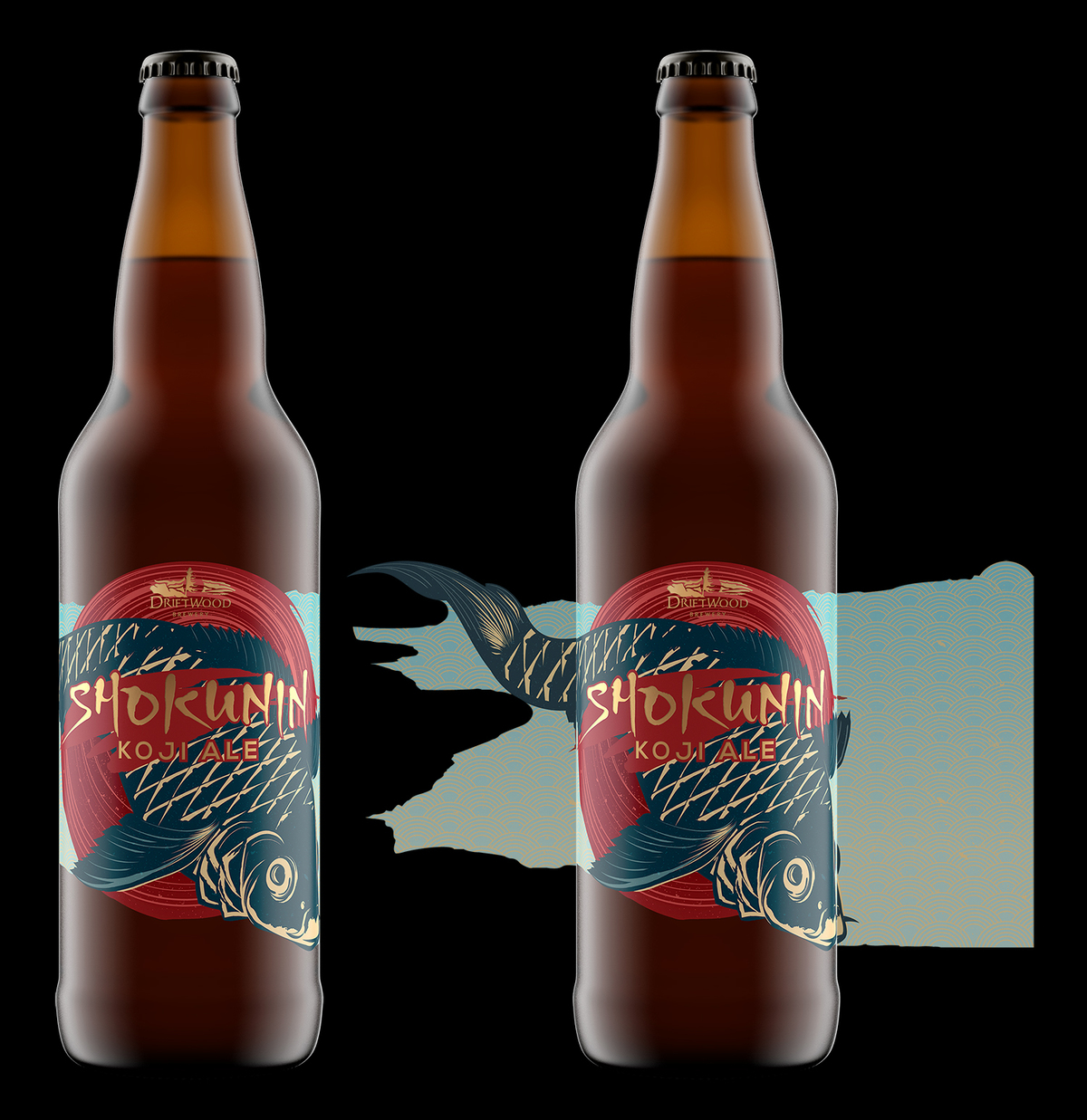 Shokunin Koji Ale has an impressive beer can design with a unique carp image - Shokunin Koji Ale: Where the Craft Beer Spirit Speaks