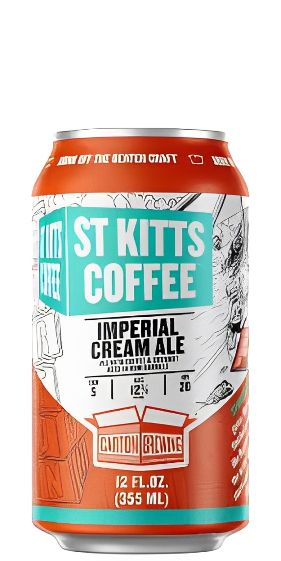 St Kitts Coffee has a beer can design with orange color and a bit of mint green mixed in, very impressive - St Kitts Coffee: Craft Beer with Coffee Beans