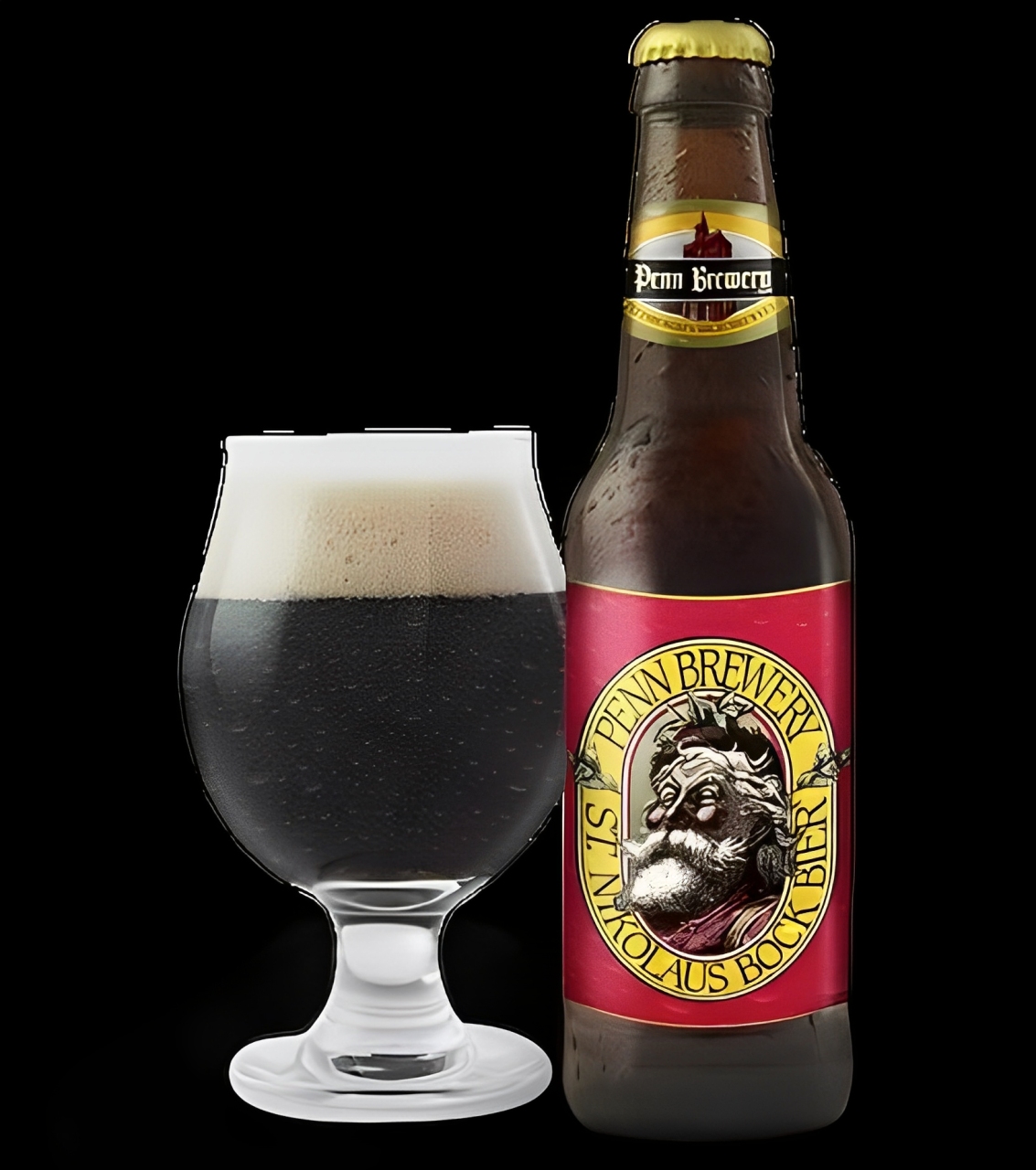 St. Nikolaus Bock Bier has a very eye-catching double-colored beer bottle design with the main character being red and gold - St. Nikolaus Bock Bier: The Heart-Catching Doppelbock Masterpiece
