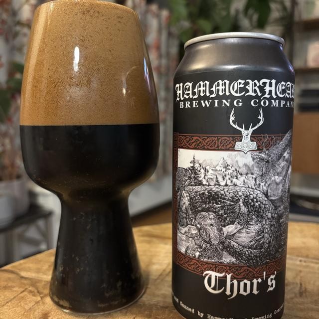 Thors has a unique beer can design with many images - Thor's: The Hammer of God Awakens the Viking Soul