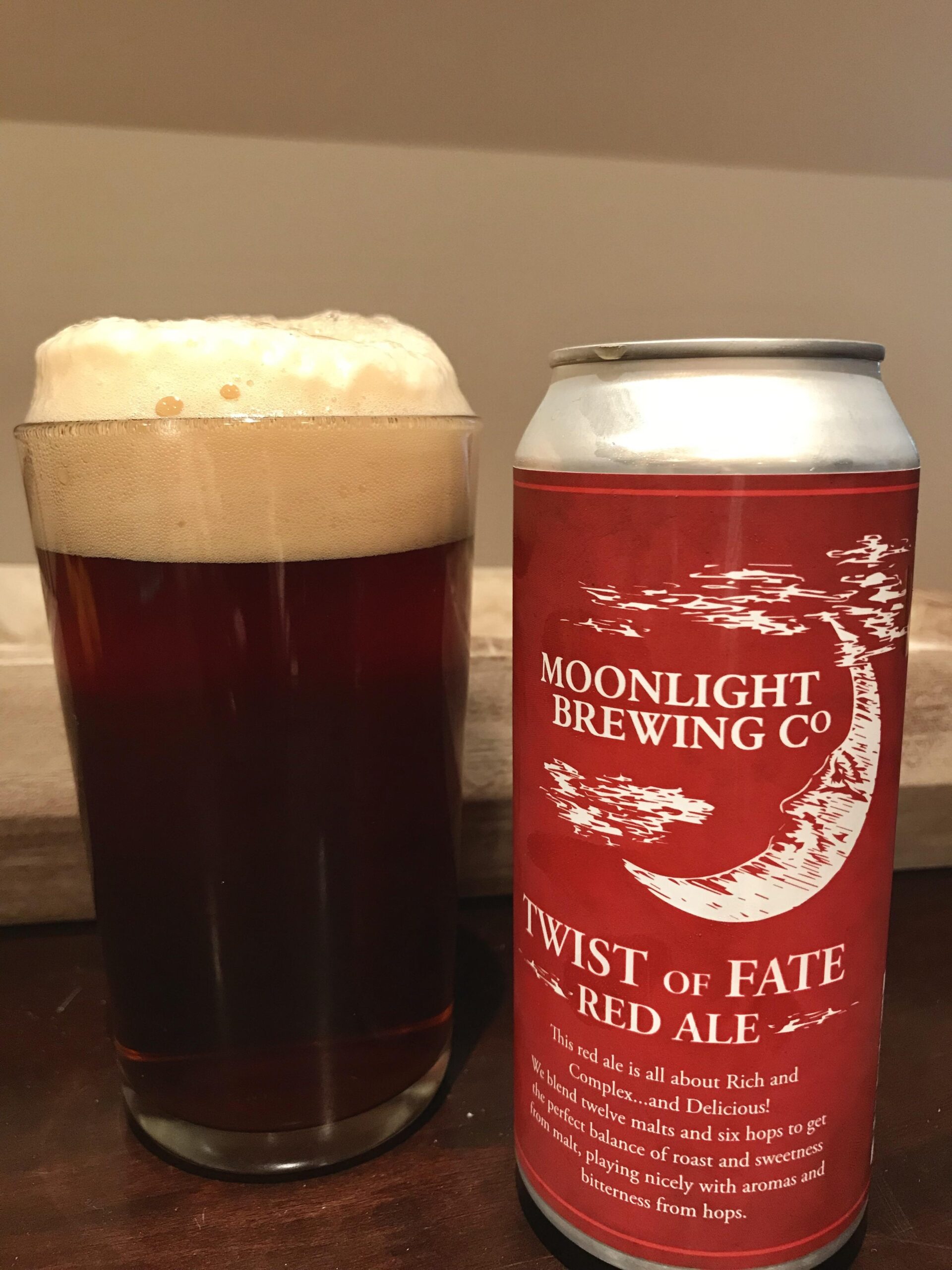 Twist Of Fate Bitter Ale has a beer can design with an extremely attractive red color scaled - Twist Of Fate Bitter Ale: Drinking California Sun and Hear My Soul Cry
