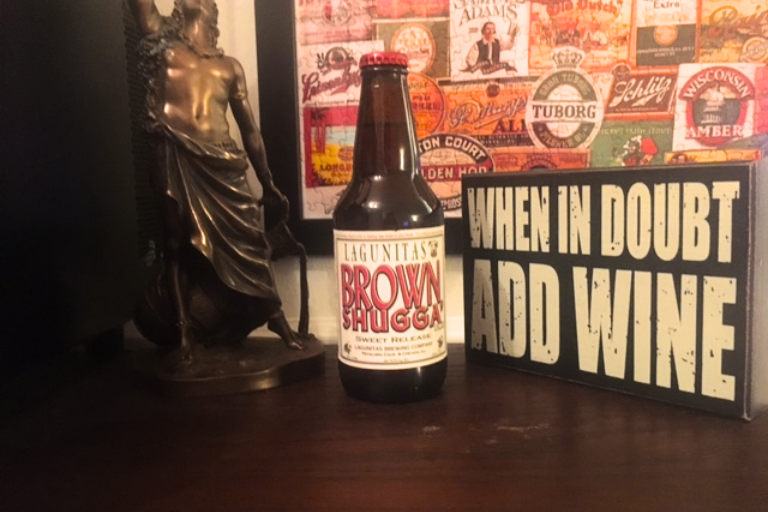 Brown Shugga' beer horizontal bottle