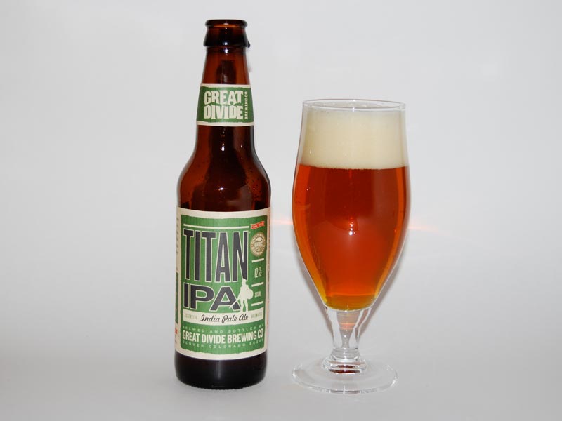 Titan IPA bottle and copper beer glass Titan IPA bottle and copper beer glass
