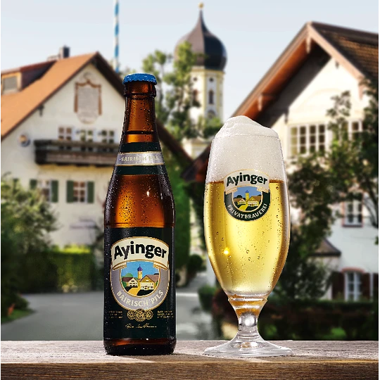 Ayinger Bairisch Pils has a unique design with a legendary image - Ayinger Bairisch Pils (Bavarian Pils): Prelude to Europe