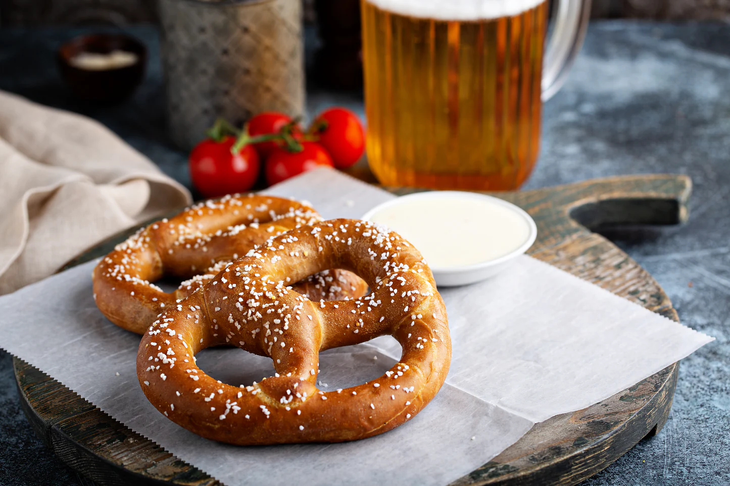 These crunchy pretzels are the perfect accompaniment to this beer - Bavik Super Pils: The Gold Standard of Purity