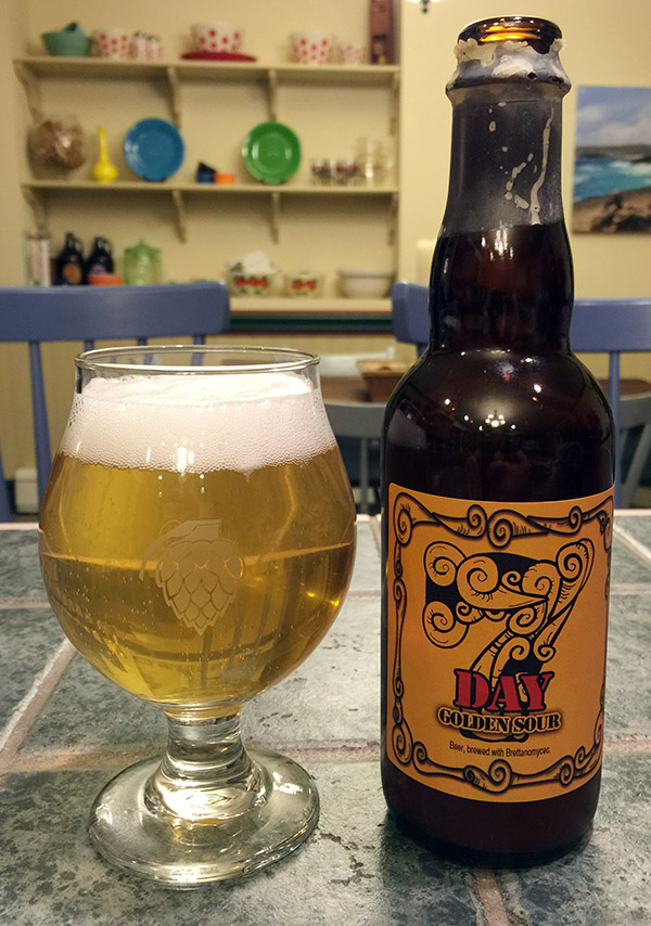 The beer has a golden yellow color that you can feel from the look of it. A bright, fresh rum color like fresh honey - 7 Day Golden Sour: Welcome the Dawn With Golden Sunshine
