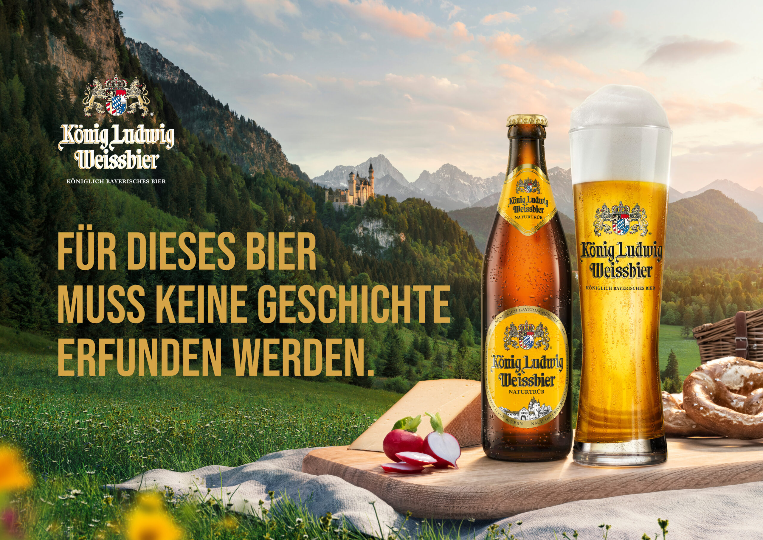 Dieses Bier passt gut zur Weißwurst-Gion - König Ludwig Weißbier: Tauchen Sie ein in ein goldenes Erbe
