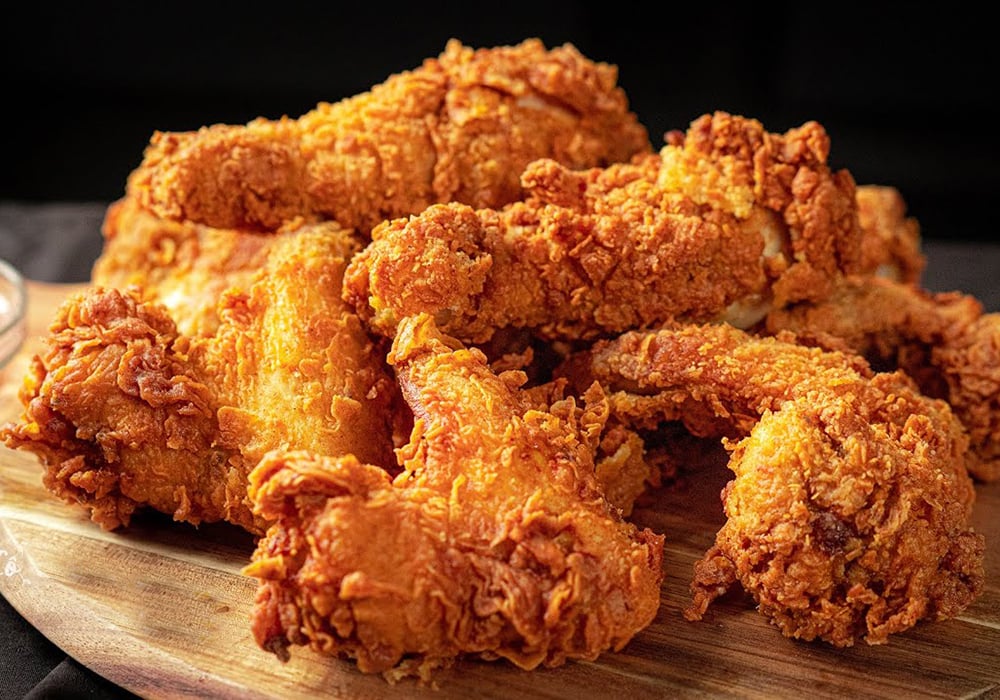 The crispy fried chicken is perfect for enjoying with this beer - Mary: The Secret of Simple Perfection