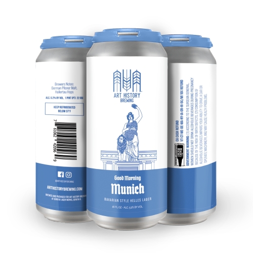 Good Morning Munich has an impressive beer can design with a light blue color - Good Morning Munich: The Story From Munich Sunshine