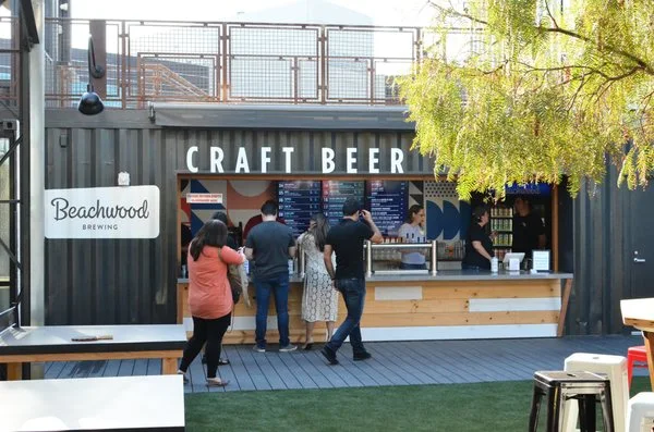 Image of the exterior of the bustling Beachwood Brewing Huntington Beach - Hayabusa: A Drop of California Sunshine in the Soul of Japan