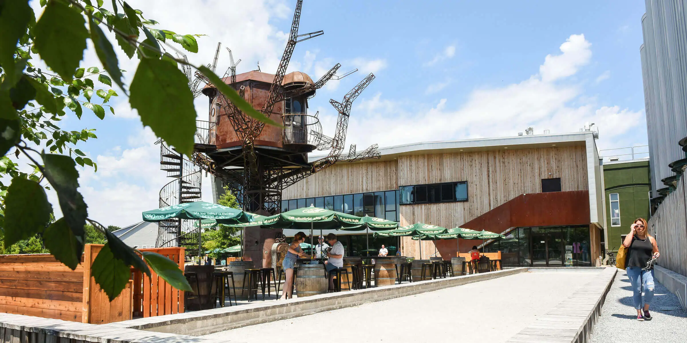 A unique view of the exterior of Dogfish Head Craft Brewery - Namaste: Listen to the Whisper of the Wind