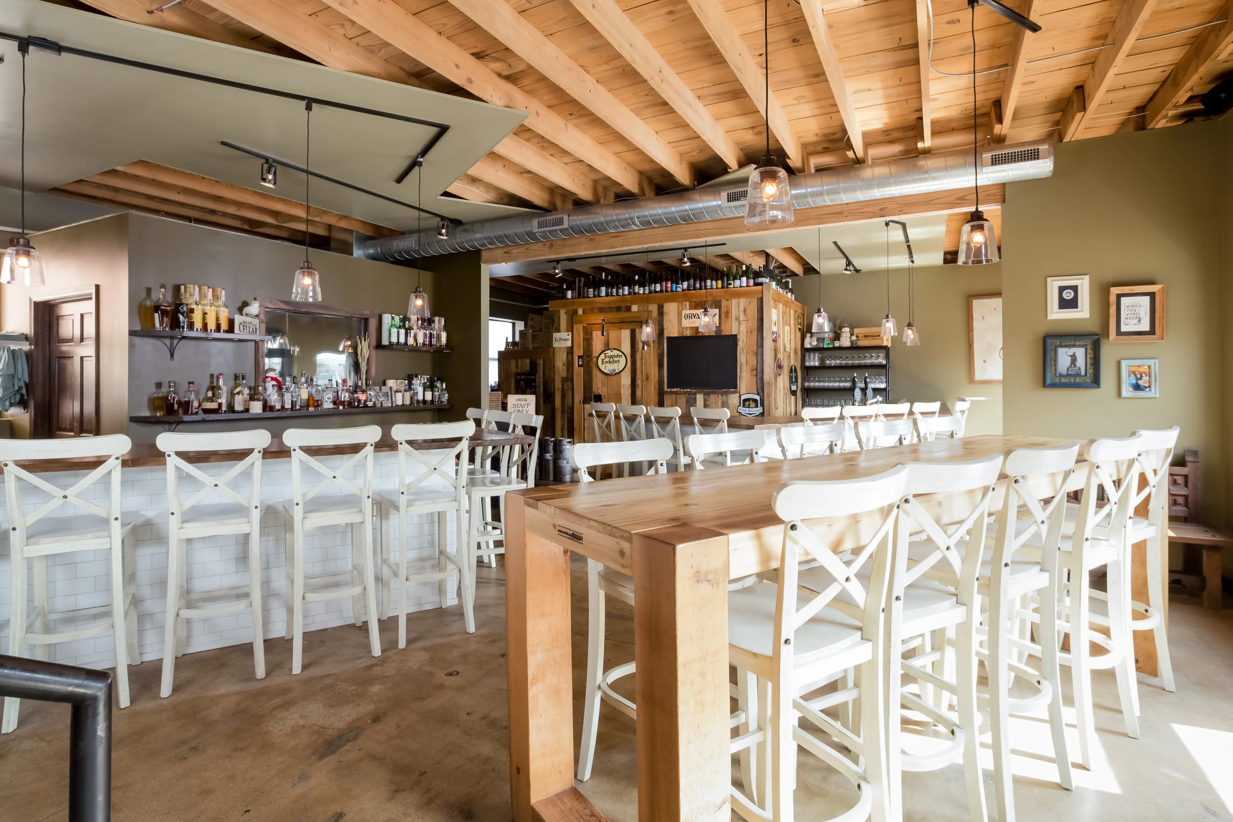 A view inside the Side Project Brewing - Saison Du Fermier brewery: Whispering Wine from Ancient Wooden Barrels.