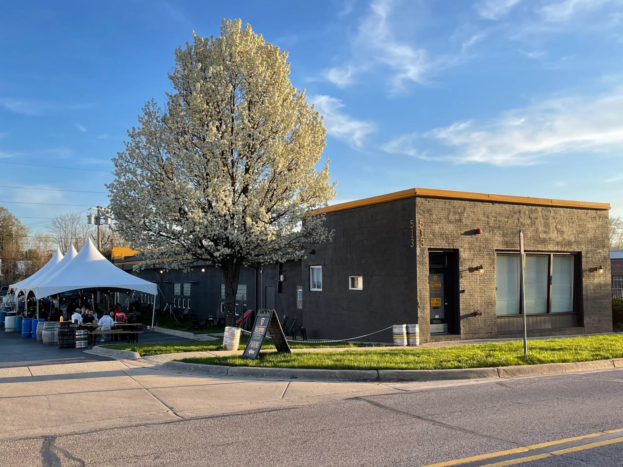 A refreshing view outside the Goldfinger Brewing Company - Goldfinger Pils brewery: Flavors from Romantic Germany.