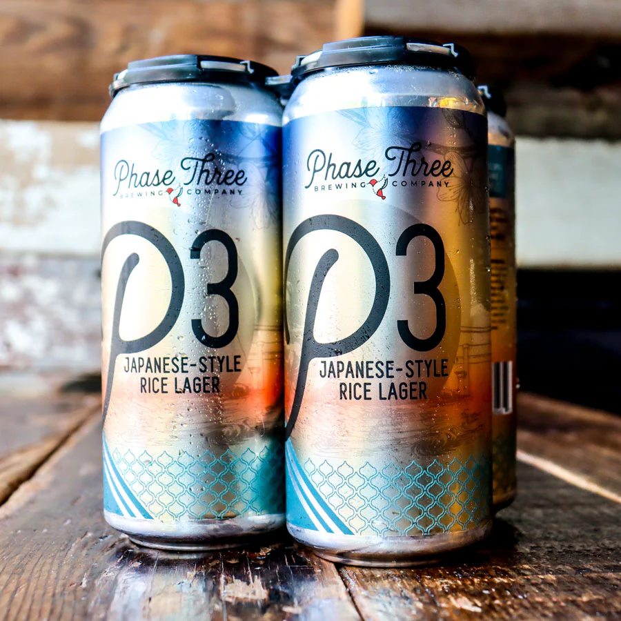 P3 Japanese Style Rice Lager features a unique design with interwoven color layers - P3 Japanese-Style Rice Lager: Japanese Culture in a Glass of Beer
