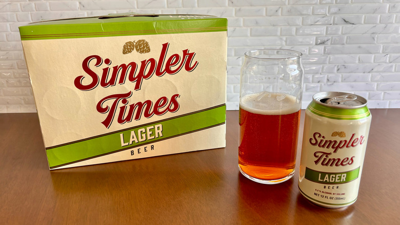 Simpler Times Lager has a unique beer can design with pure light colors - Simpler Times Lager: Wind and Pure Beer Taste Touching the Heart
