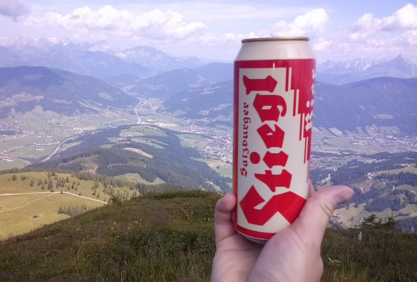 Stiegl Goldbräu has a unique beer can design with many impressive segments - Stiegl Goldbräu: The Breath of Salzburg in Every Glass of Beer