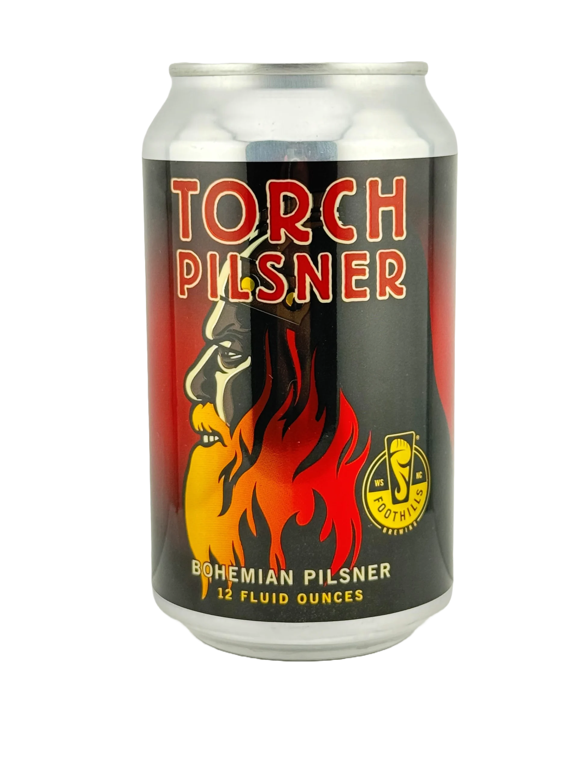 Torch Pilsner has a unique beer can design with a striking scaled image - Torch Pilsner: The Torch of Bohemia Illuminates the Standard