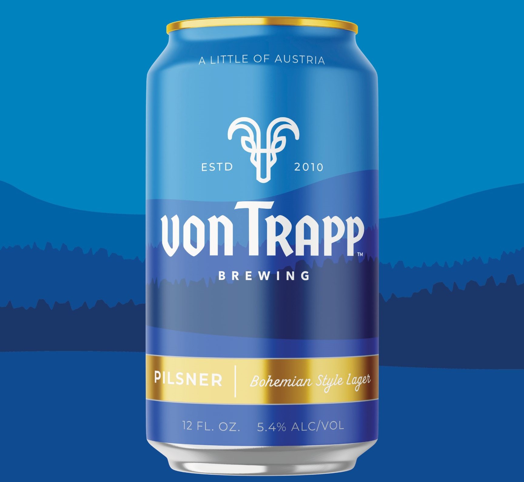 Trapp Pilsner has a unique and impressive blue design - Von Trapp Pilsner: The Golden Enamel of Love and Heritage