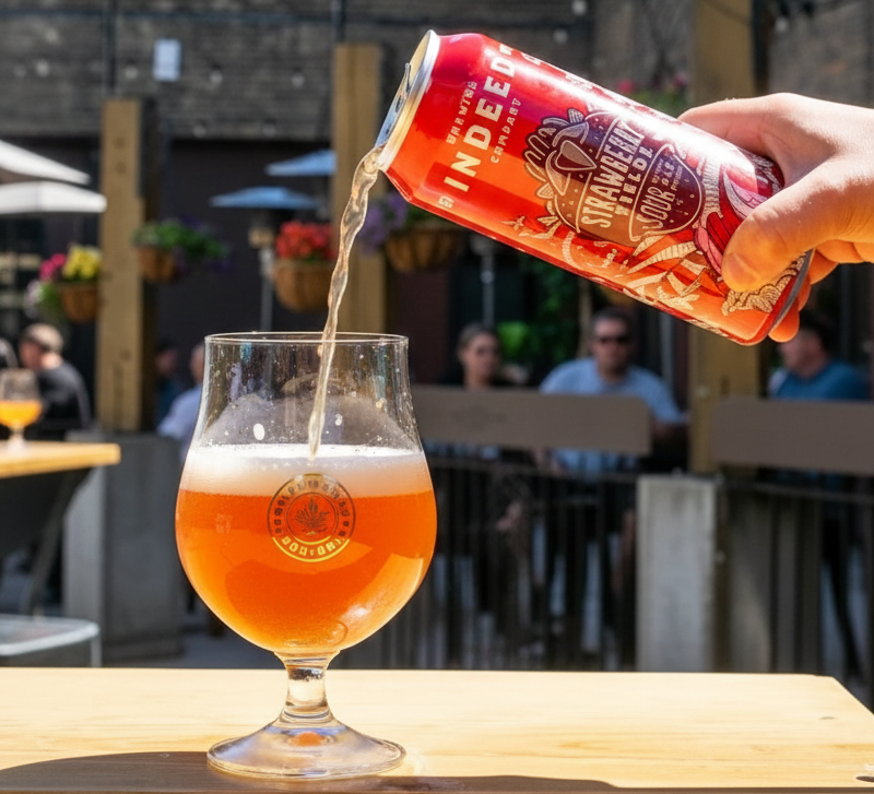 Warm rum-colored beer with a hint of amber and a fine layer of powder - Strawberry Fields: Summer Variations in Every Drop of Gold