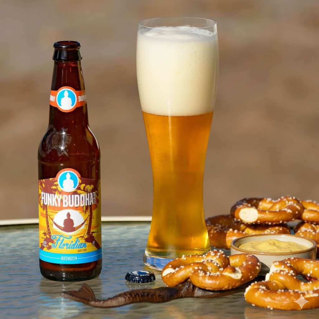 Floridian Hefeweizen: The Gold Standard for Flavor This beer goes well with rum punch pretzels - Floridian Hefeweizen: The Gold Standard for Flavor