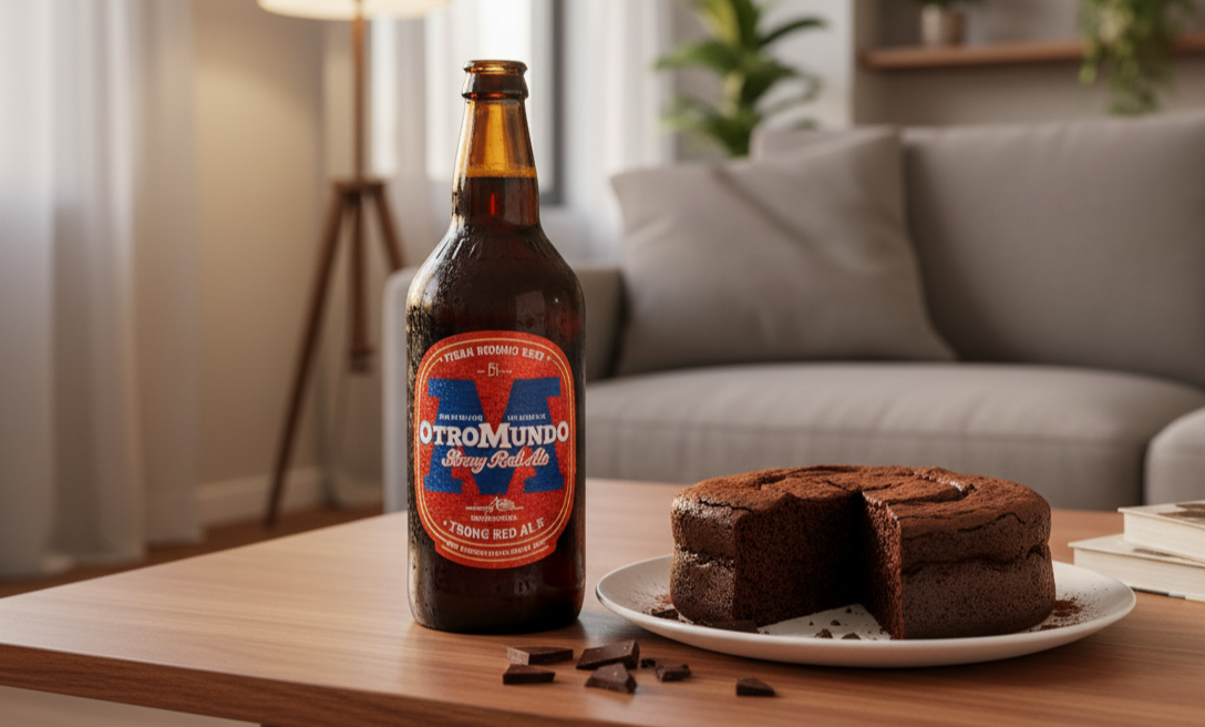 This beer goes perfectly with creamy dark chocolate cake - Otro Mundo Strong Red Ale: The Soul of Argentine Craft Beer
