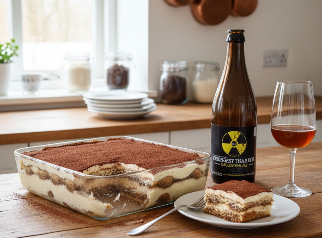 This beer goes well with the delicious Tiramisu - Strongest Than Ever: The Adventure of Taste at the Peak