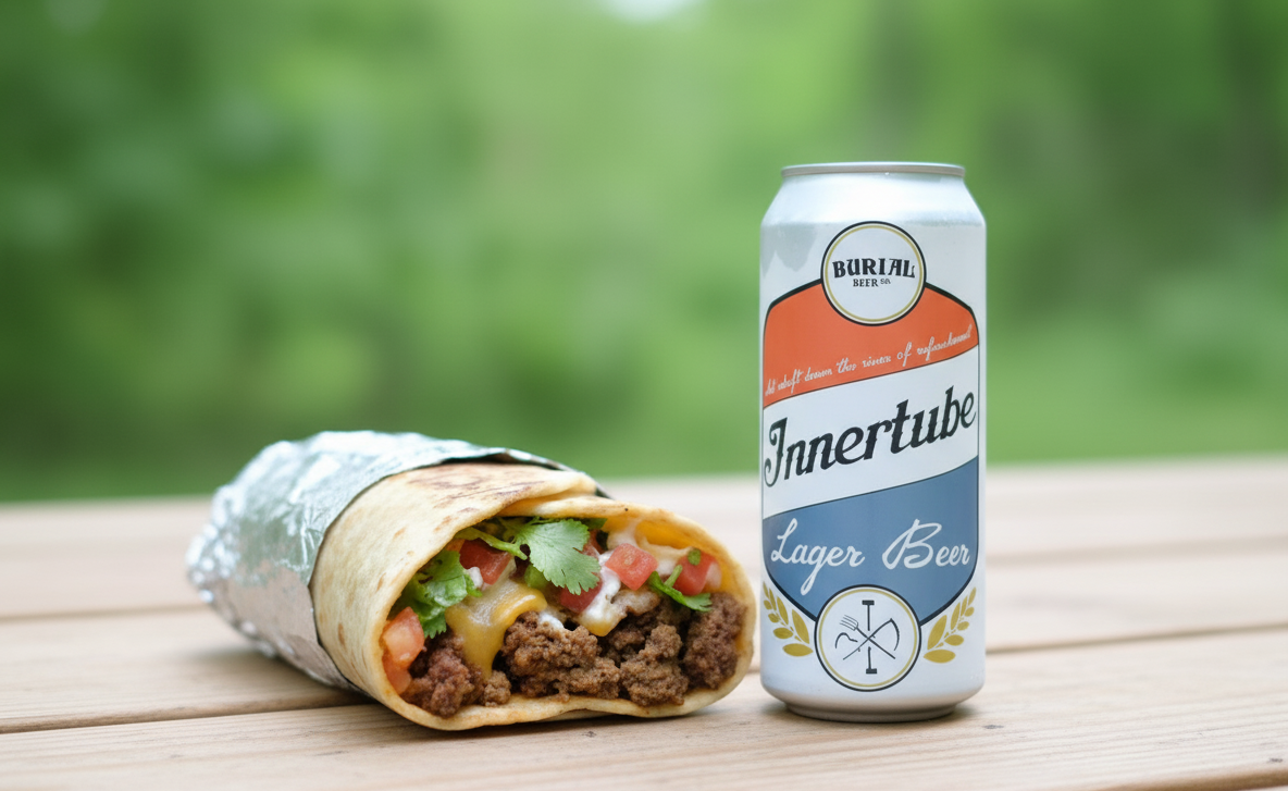 This beer goes well with burritos that are both spicy and sour - Innertube: Floating Lifebuoys for a Soaring Soul