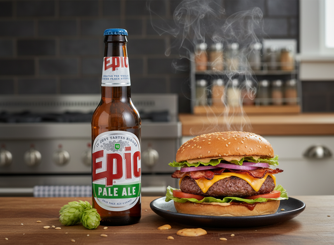 Bia nay phu hop thuong thuc voi chiec burger nong hoi beo ngay - Epic Pale Ale: Từ Giấc Mơ New Zealand Đến Ngai V&agrave;ng Thế Giới