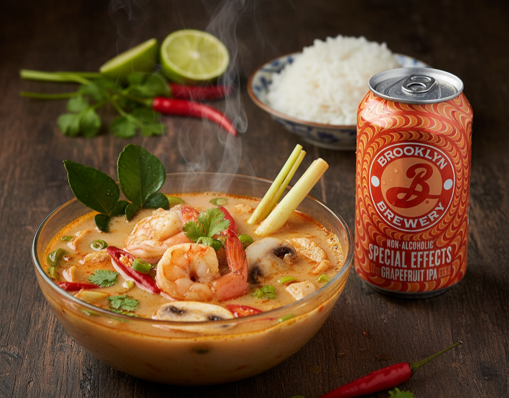 This beer goes well with spicy Thai dishes like Tom Yum - Special Effects Grapefruit IPA: Soulmate of Free Souls