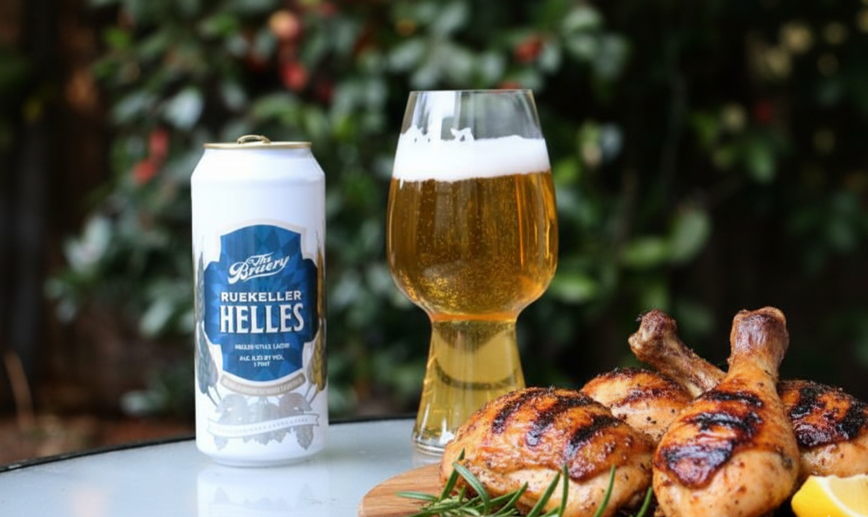 Ruekeller: Helles - Viên Ngọc Trong Trẻo Giữa Biển Cảm Xúc Bia nay phu hop thuong thuc voi mon ga nuong dam vi - Ruekeller: Helles - Viên Ngọc Trong Trẻo Giữa Biển Cảm Xúc